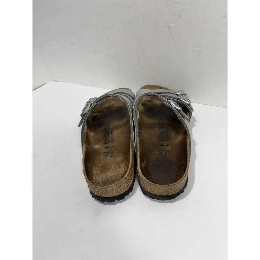 Birkenstock Franca Silver Birko Flor Narrow‎ Sandals Sz 40 (US 9 -9.5) Sandal